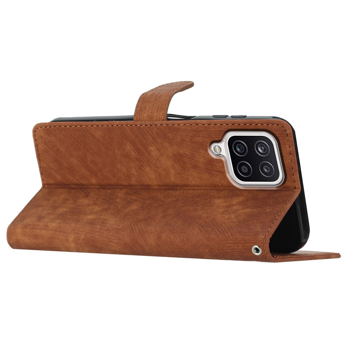 For Samsung Galaxy A22 4G (EU Version) PU Leather Wallet Protective Shell Skin-touch Flip Stand Phone Case