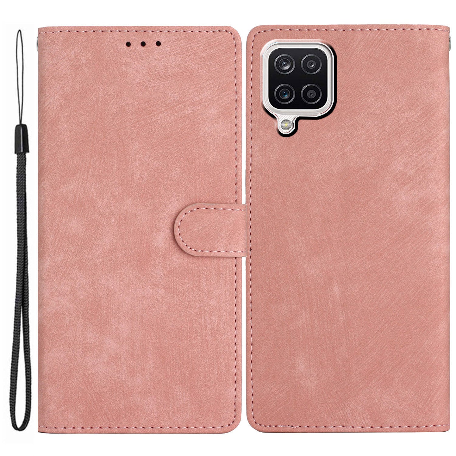 For Samsung Galaxy A22 4G (EU Version) PU Leather Wallet Protective Shell Skin-touch Flip Stand Phone Case