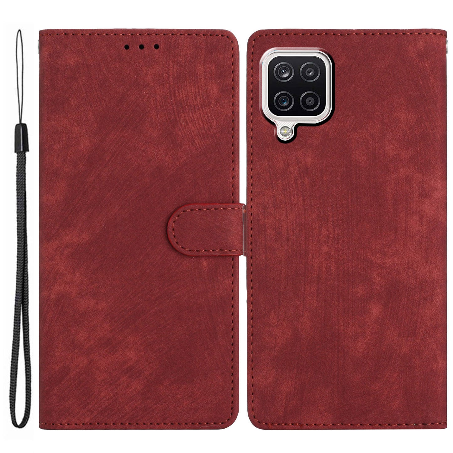 For Samsung Galaxy A22 4G (EU Version) PU Leather Wallet Protective Shell Skin-touch Flip Stand Phone Case