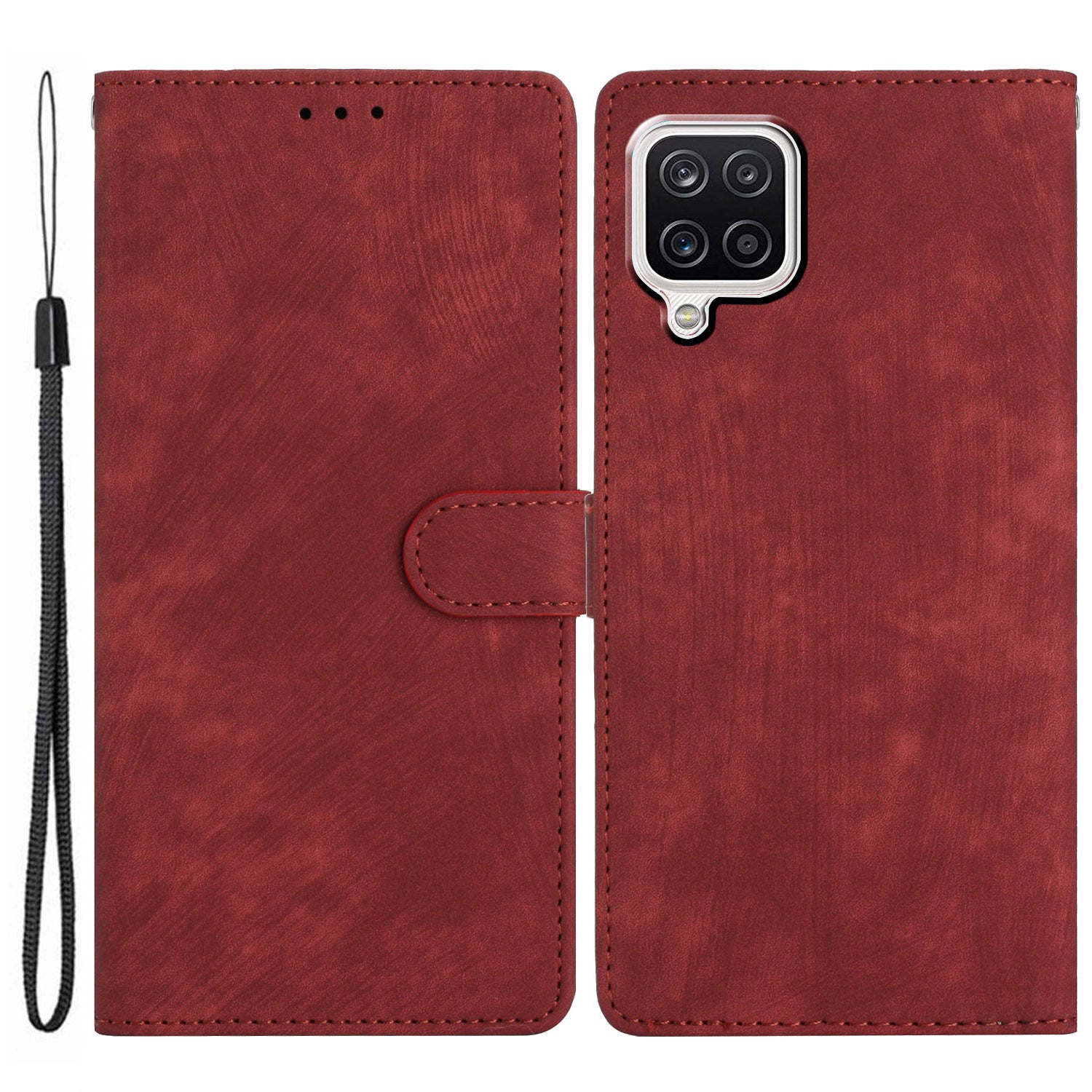 For Samsung Galaxy A22 4G (EU Version) PU Leather Wallet Protective Shell Skin-touch Flip Stand Phone Case