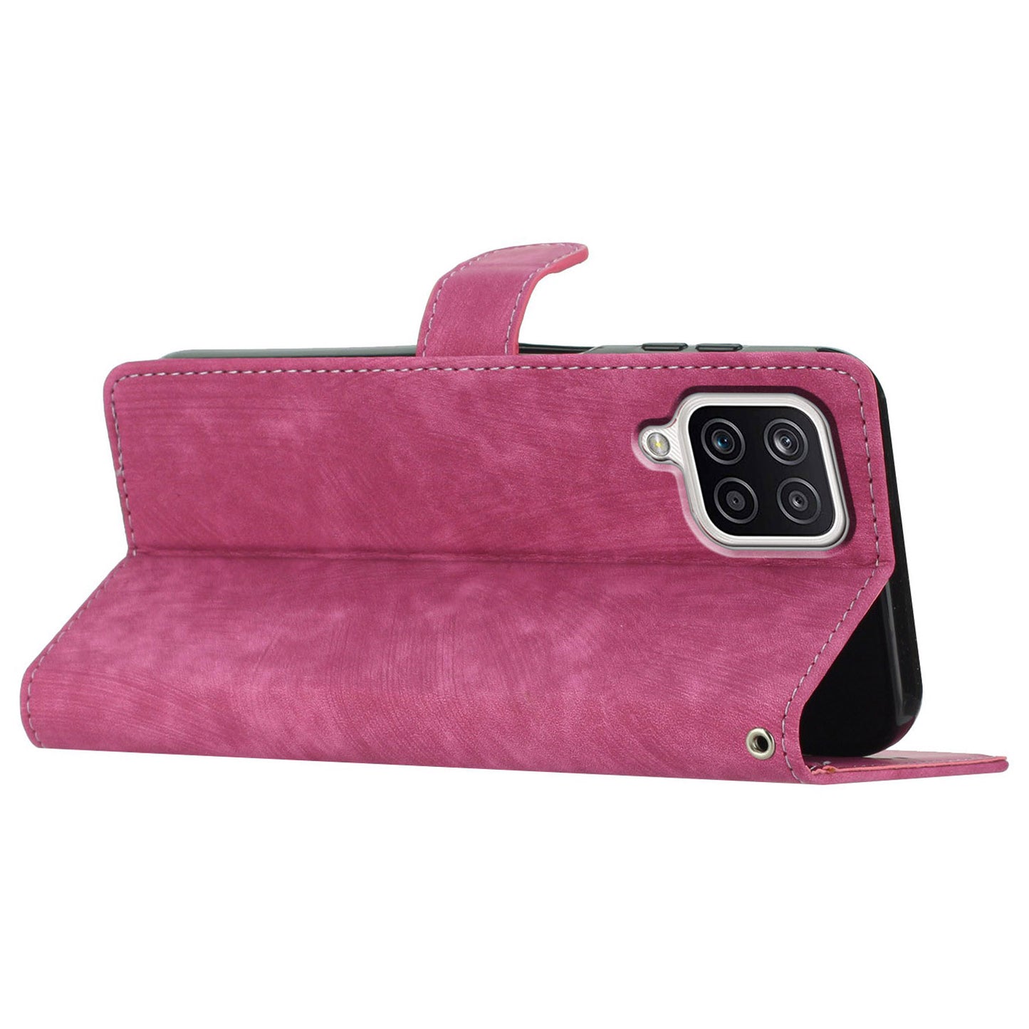 For Samsung Galaxy A22 4G (EU Version) PU Leather Wallet Protective Shell Skin-touch Flip Stand Phone Case