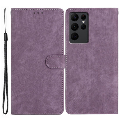 For Samsung Galaxy S23 Ultra Leather Wallet Full Protection Cover Skin-touch Stand Phone Case