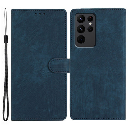 For Samsung Galaxy S23 Ultra Leather Wallet Full Protection Cover Skin-touch Stand Phone Case