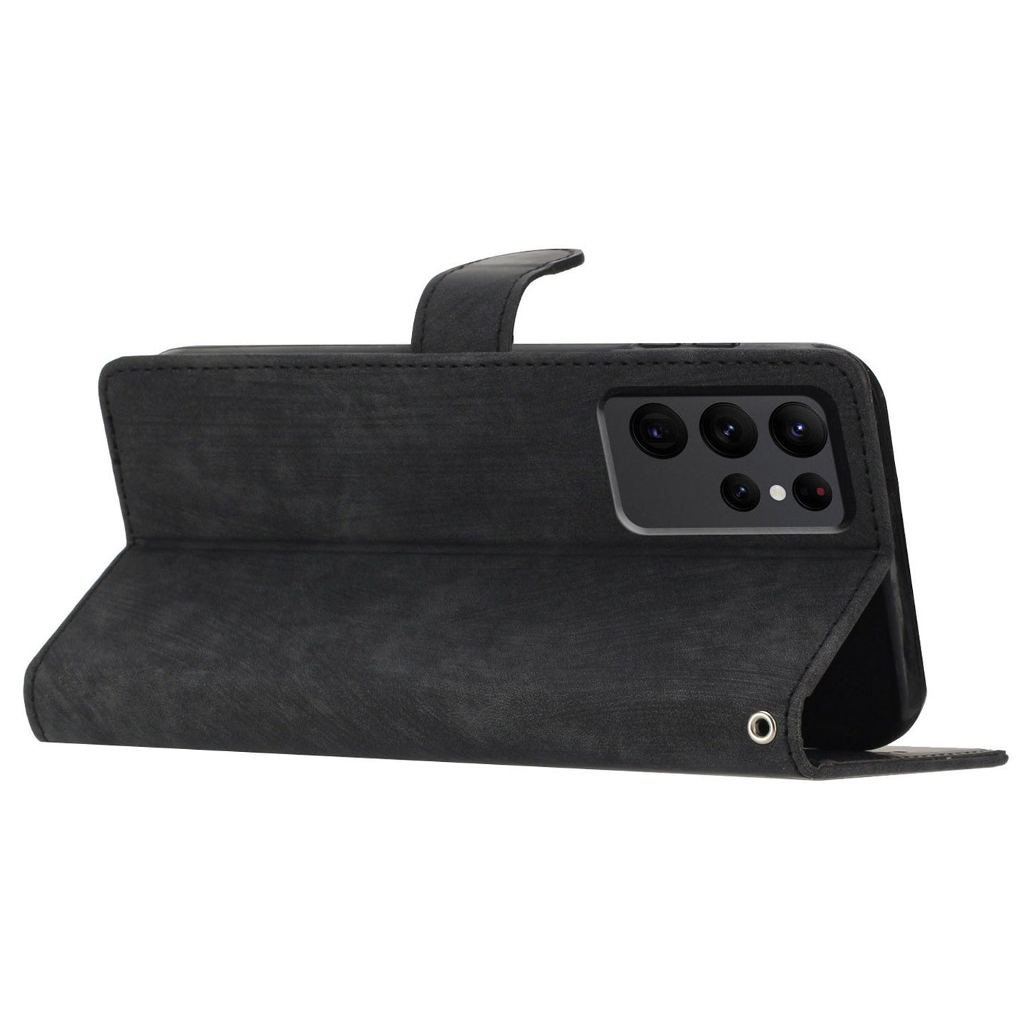 For Samsung Galaxy S23 Ultra Leather Wallet Full Protection Cover Skin-touch Stand Phone Case