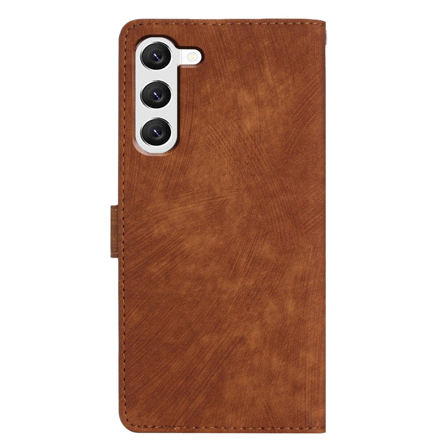 For Samsung Galaxy S23+ Leather Wallet Shell Solid Color Skin-touch Folding Stand Phone Case