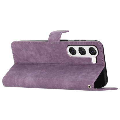For Samsung Galaxy S23+ Leather Wallet Shell Solid Color Skin-touch Folding Stand Phone Case