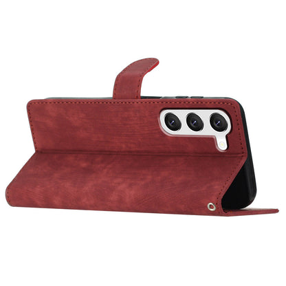 For Samsung Galaxy S23+ Leather Wallet Shell Solid Color Skin-touch Folding Stand Phone Case