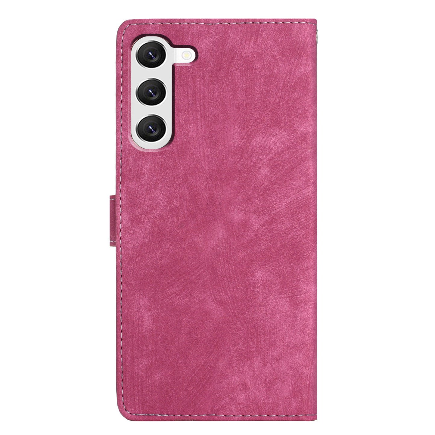 For Samsung Galaxy S23+ Leather Wallet Shell Solid Color Skin-touch Folding Stand Phone Case