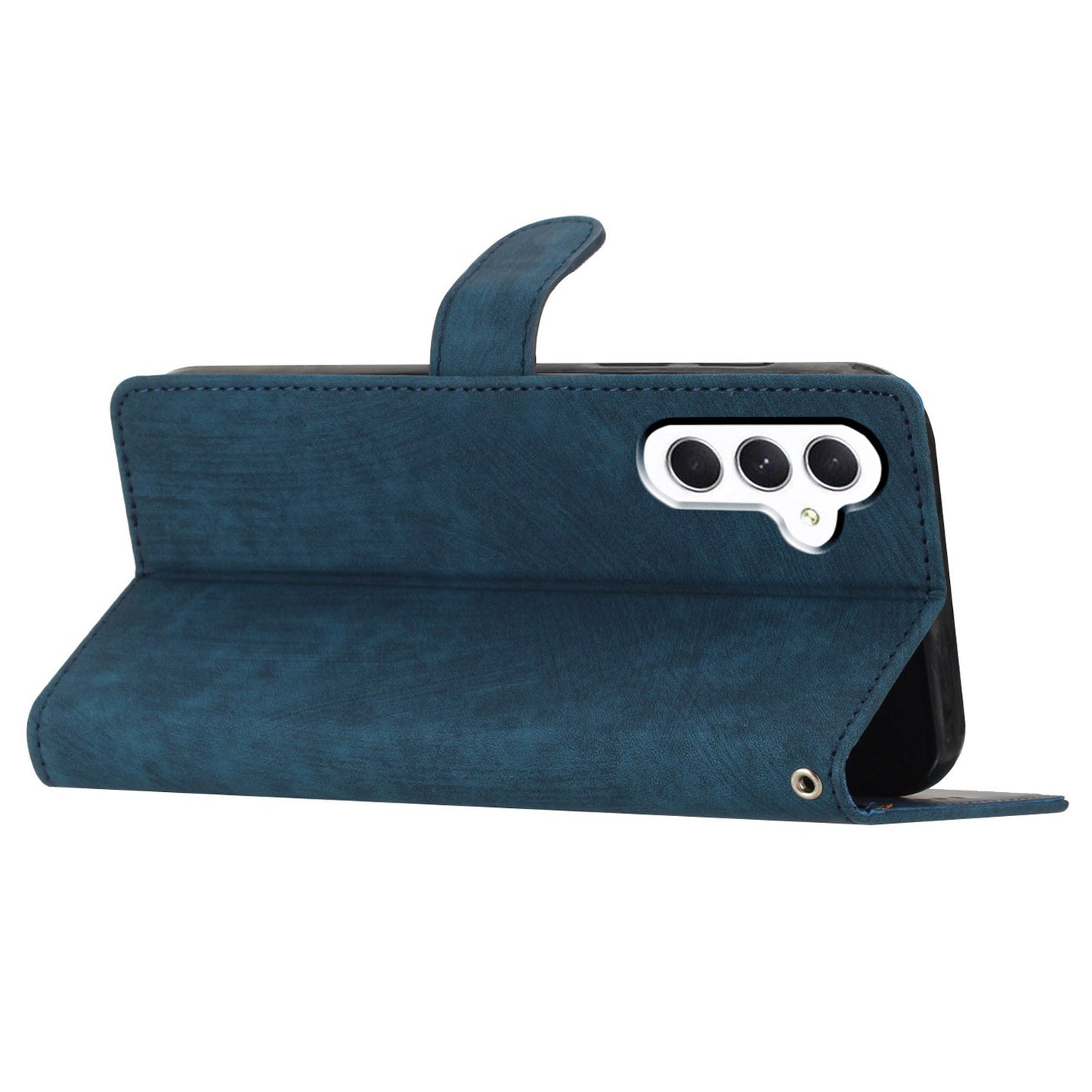 For Samsung Galaxy A24 4G Solid Color Skin-touch Phone Stand Case Leather Wallet Shell