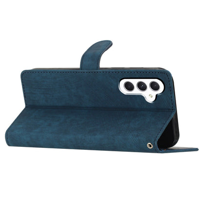 For Samsung Galaxy A24 4G Solid Color Skin-touch Phone Stand Case Leather Wallet Shell