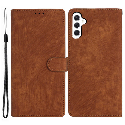 For Samsung Galaxy A24 4G Solid Color Skin-touch Phone Stand Case Leather Wallet Shell