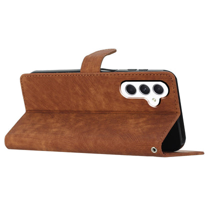 For Samsung Galaxy A24 4G Solid Color Skin-touch Phone Stand Case Leather Wallet Shell