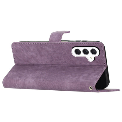 For Samsung Galaxy A24 4G Solid Color Skin-touch Phone Stand Case Leather Wallet Shell