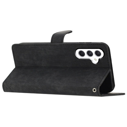 For Samsung Galaxy A24 4G Solid Color Skin-touch Phone Stand Case Leather Wallet Shell