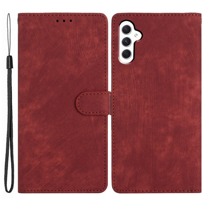 For Samsung Galaxy A24 4G Solid Color Skin-touch Phone Stand Case Leather Wallet Shell