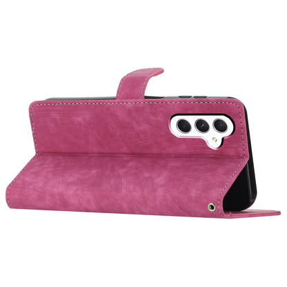 For Samsung Galaxy A24 4G Solid Color Skin-touch Phone Stand Case Leather Wallet Shell