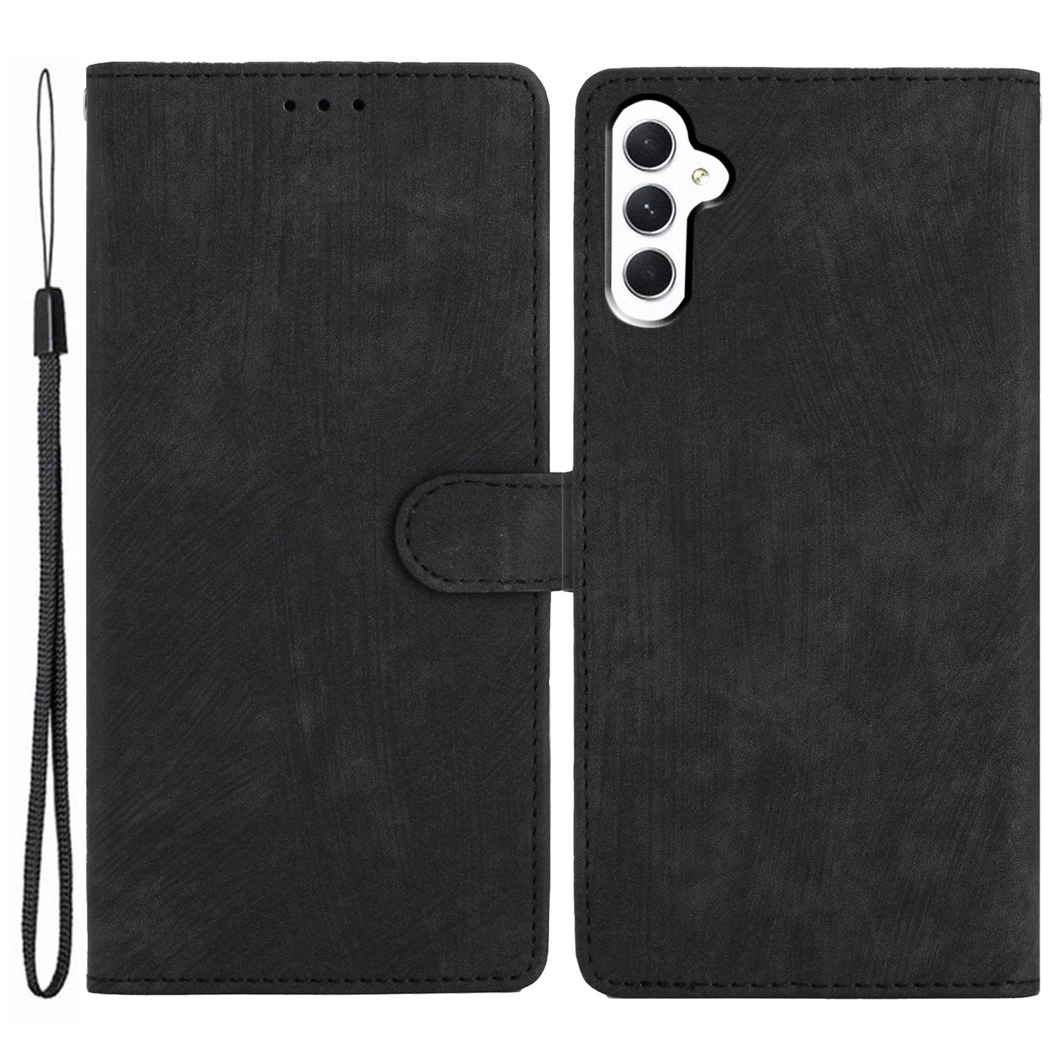 For Samsung Galaxy A34 5G Full Protection Cover Skin-touch Stand Leather Wallet Phone Case