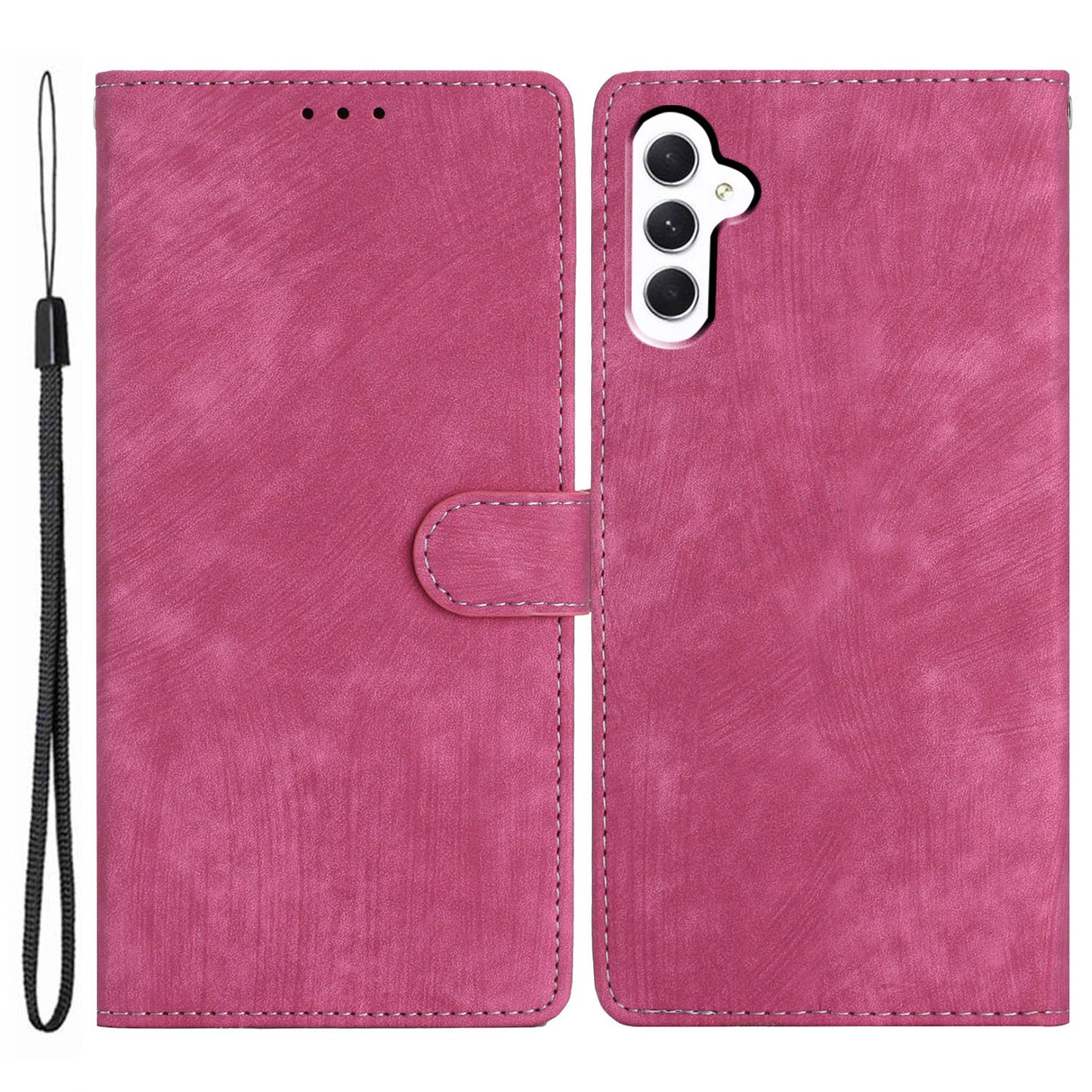 For Samsung Galaxy A34 5G Full Protection Cover Skin-touch Stand Leather Wallet Phone Case