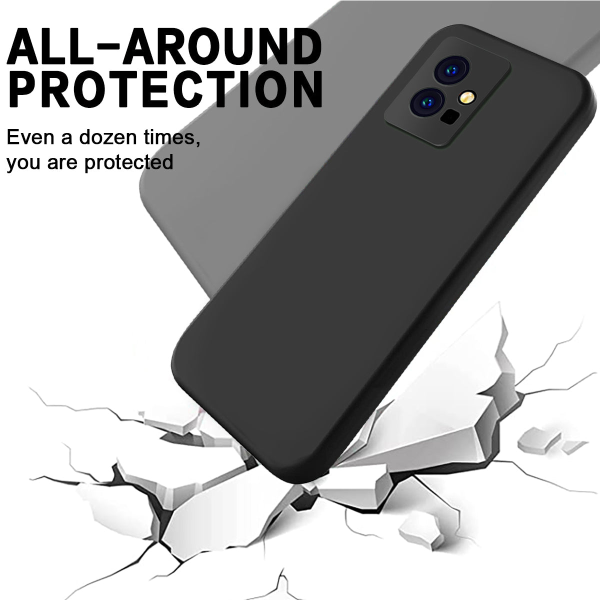 For vivo Y75 5G / Y55 5G / Y33s 5G / Y30 5G / Y55s 5G Liquid Silicone Phone Case Protective Cover with Strap