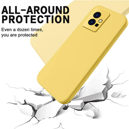 For vivo Y75 5G / Y55 5G / Y33s 5G / Y30 5G / Y55s 5G Liquid Silicone Phone Case Protective Cover with Strap