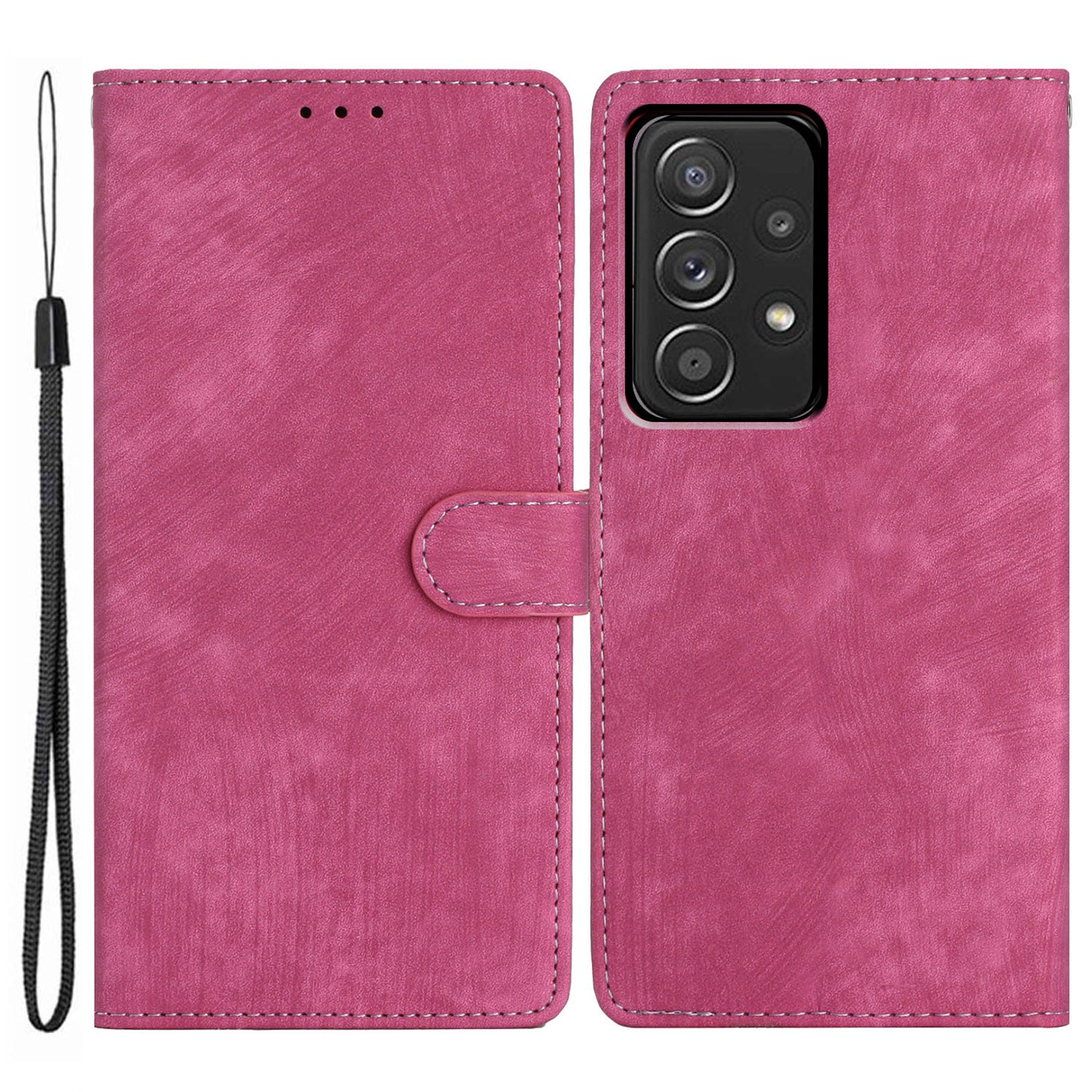 For Samsung Galaxy A53 5G Skin-touch PU Leather Wallet Stand Phone Case Full Protection Shell