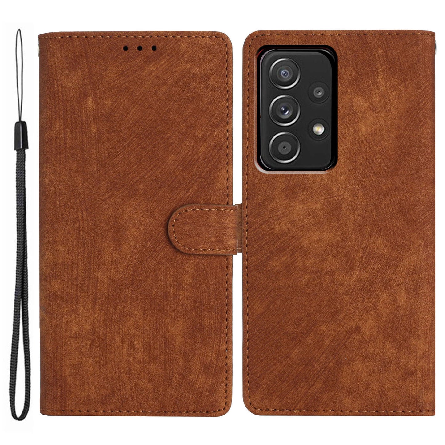 For Samsung Galaxy A53 5G Skin-touch PU Leather Wallet Stand Phone Case Full Protection Shell