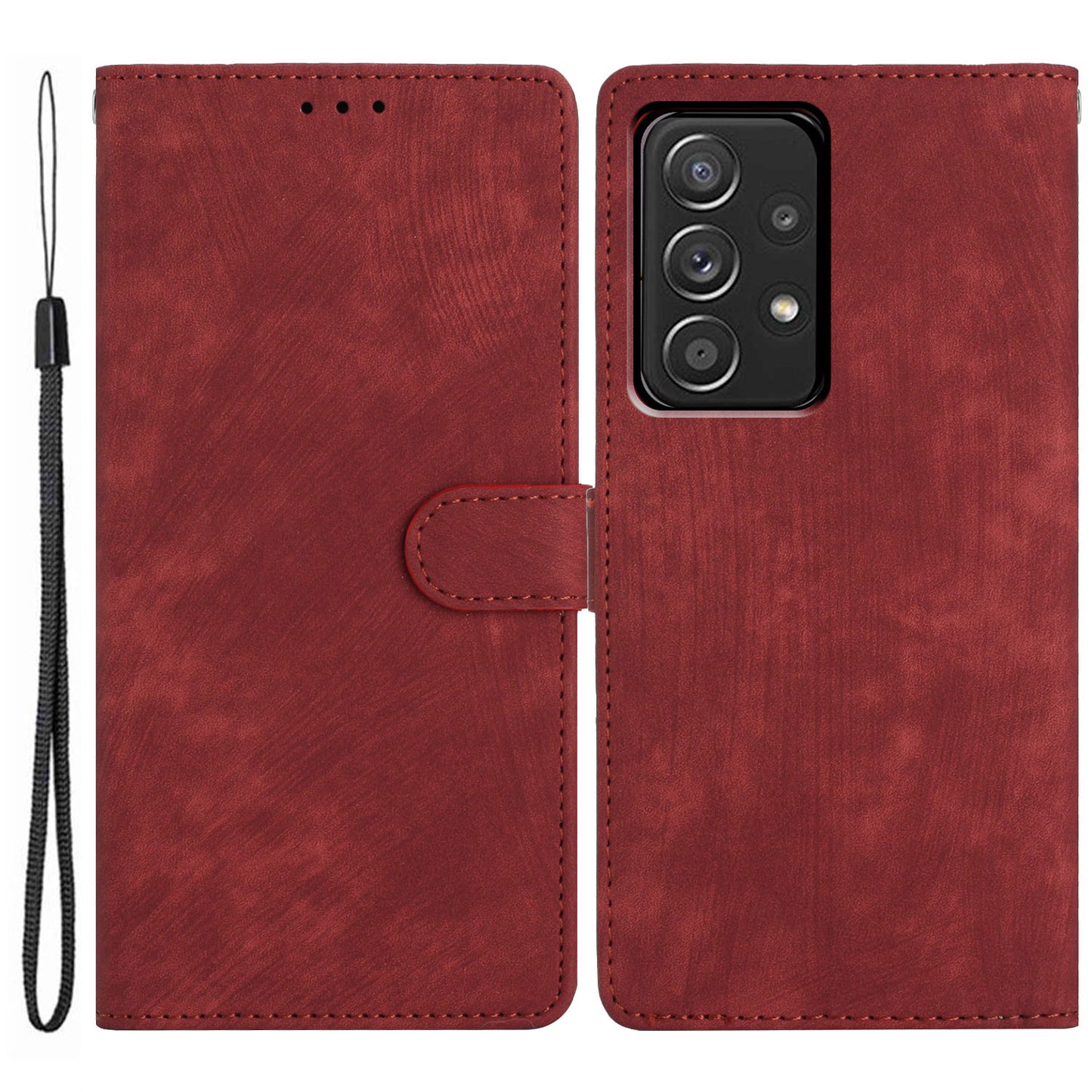 For Samsung Galaxy A33 5G Skin-touch PU Leather Phone Case Flip Stand Wallet Cover