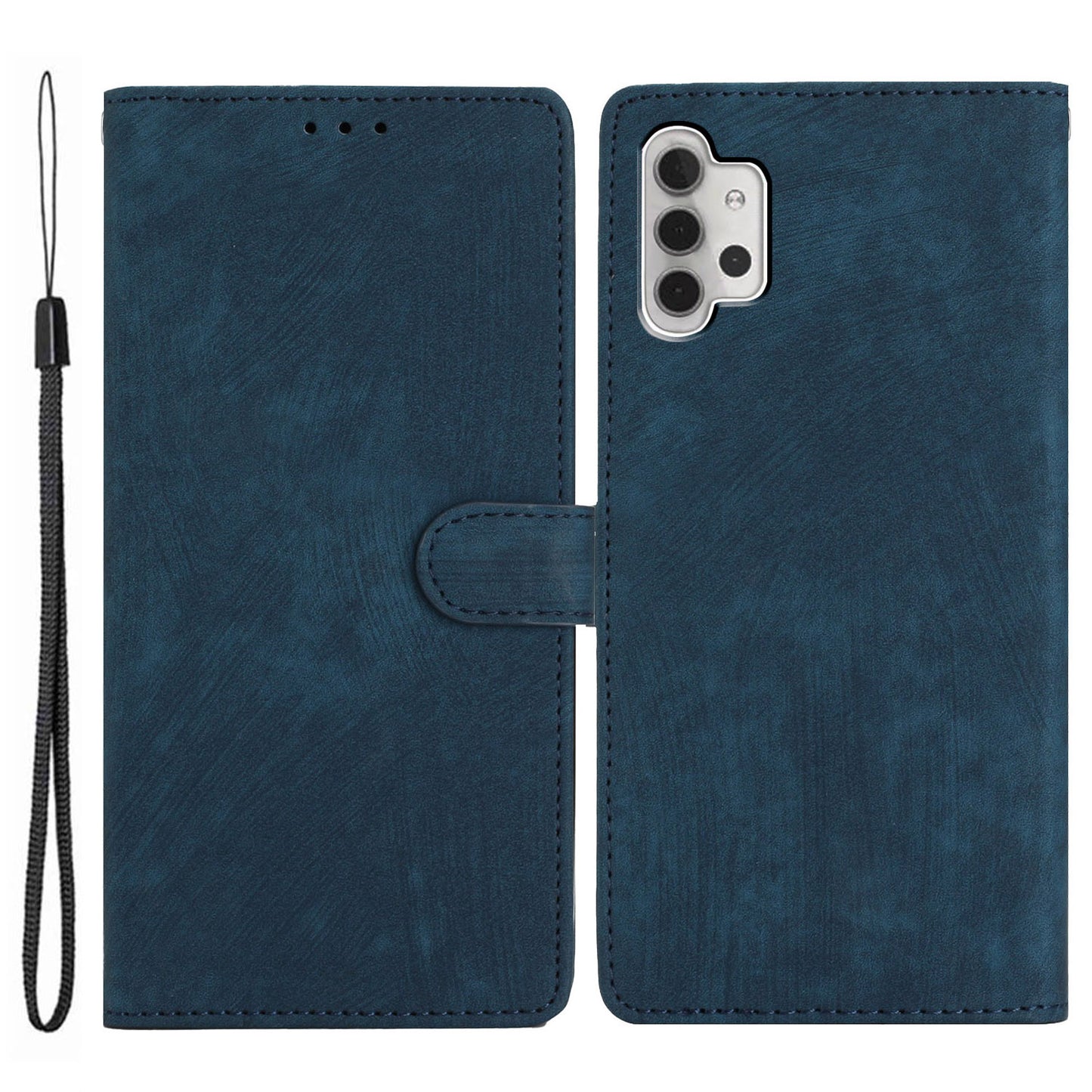 For Samsung Galaxy A32 5G / M32 5G PU Leather Wallet Mobile Case Skin-touch Anti-drop Shell with Stand
