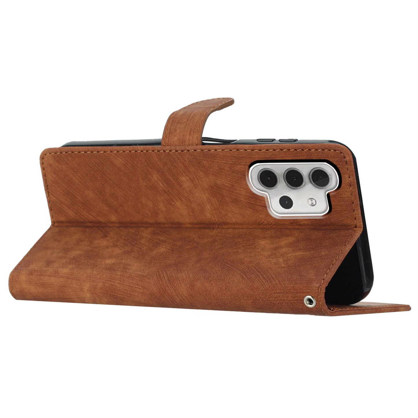 For Samsung Galaxy A32 5G / M32 5G PU Leather Wallet Mobile Case Skin-touch Anti-drop Shell with Stand