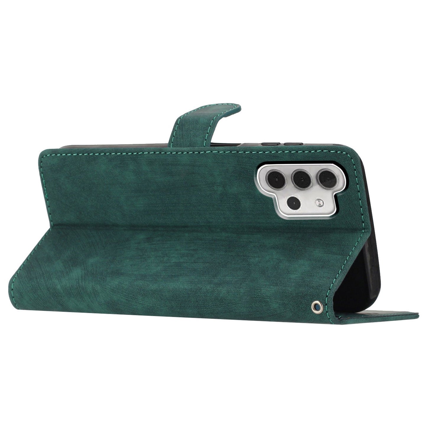 For Samsung Galaxy A32 5G / M32 5G PU Leather Wallet Mobile Case Skin-touch Anti-drop Shell with Stand