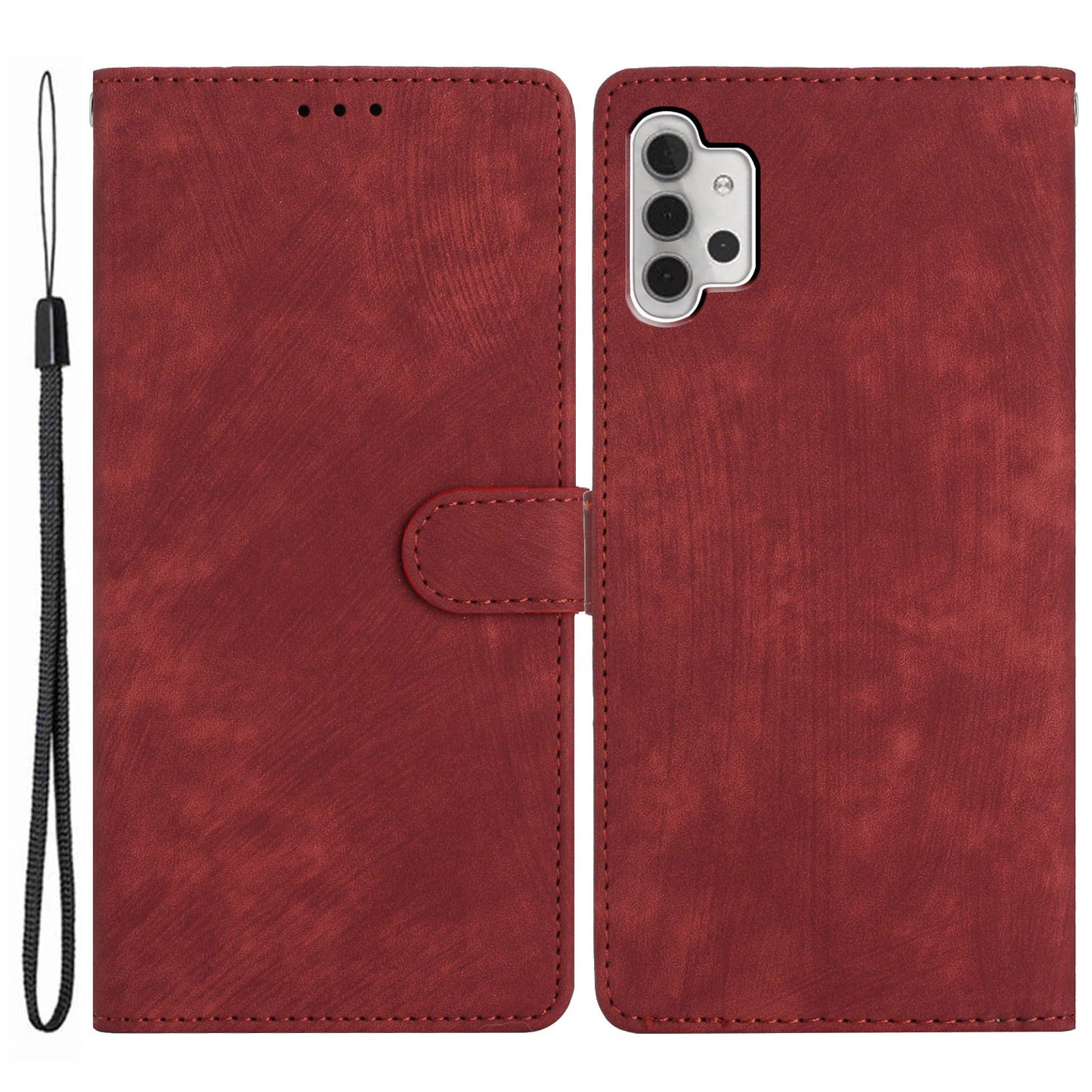 For Samsung Galaxy A32 5G / M32 5G PU Leather Wallet Mobile Case Skin-touch Anti-drop Shell with Stand