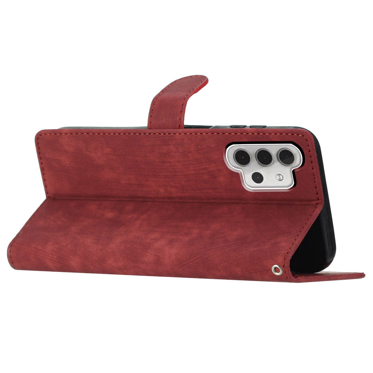 For Samsung Galaxy A32 5G / M32 5G PU Leather Wallet Mobile Case Skin-touch Anti-drop Shell with Stand