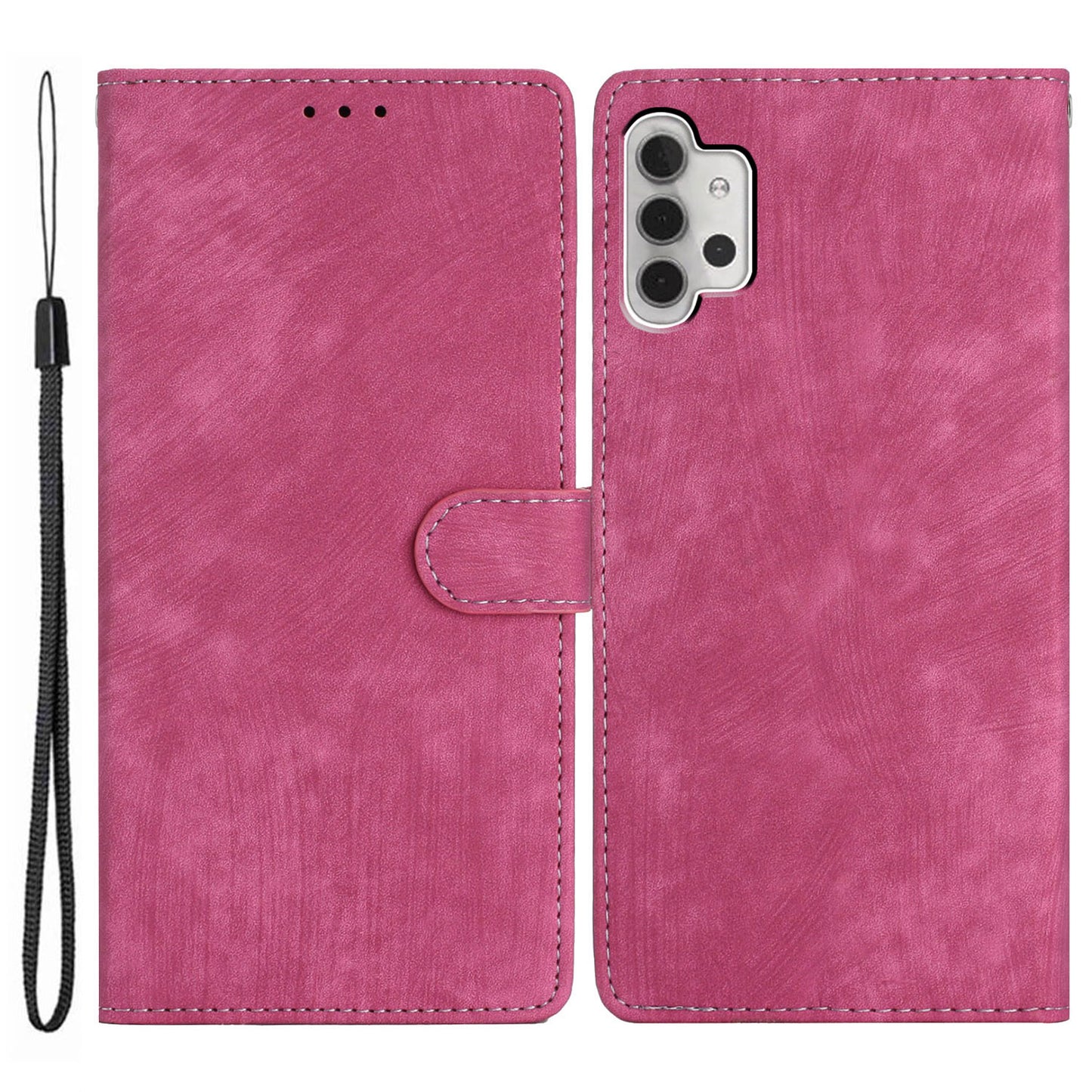 For Samsung Galaxy A32 5G / M32 5G PU Leather Wallet Mobile Case Skin-touch Anti-drop Shell with Stand
