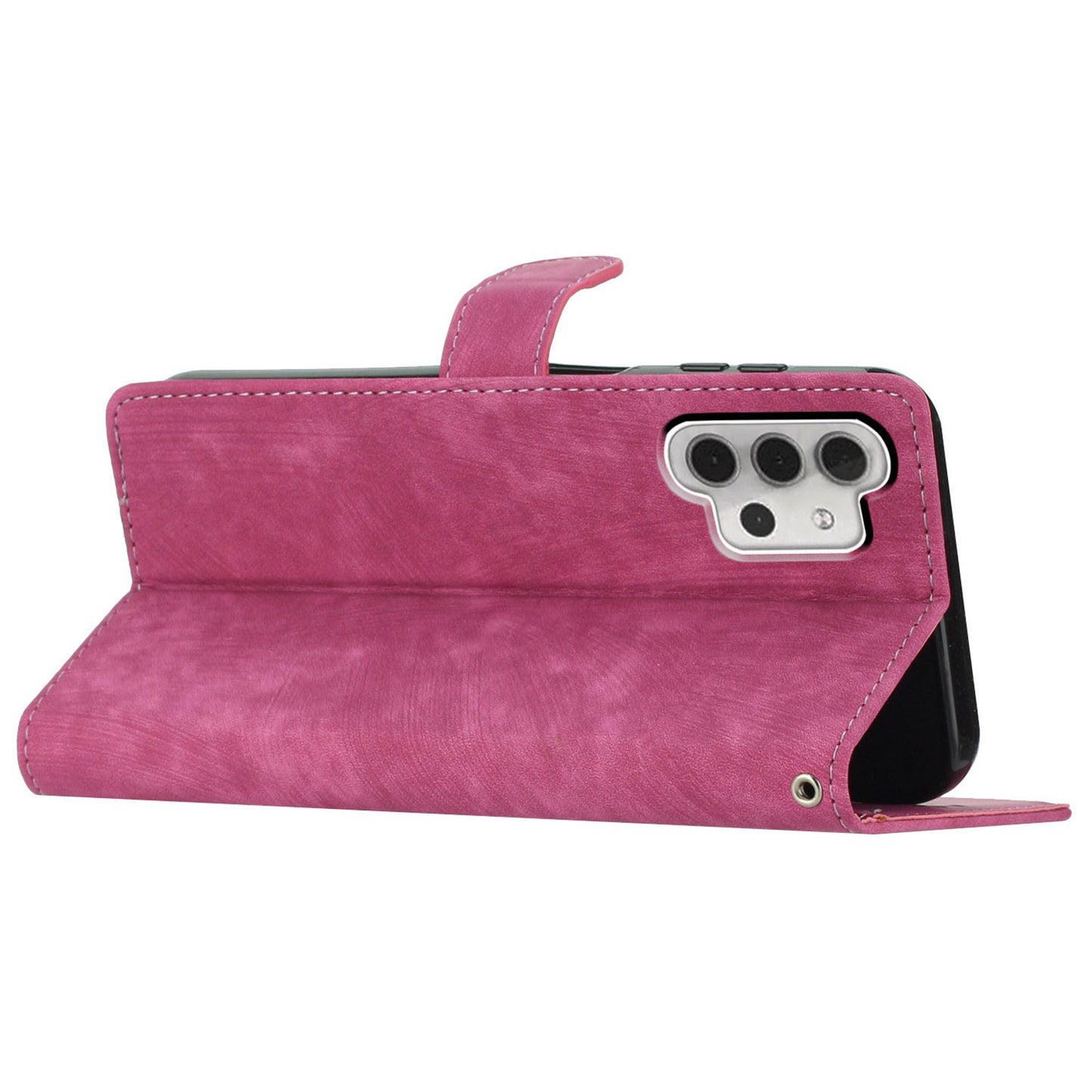 For Samsung Galaxy A32 5G / M32 5G PU Leather Wallet Mobile Case Skin-touch Anti-drop Shell with Stand