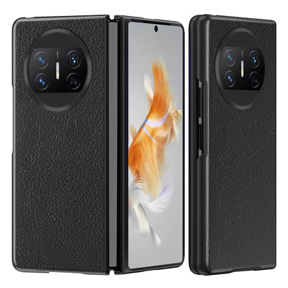 For Huawei Mate X3 5G Folding Phone Case Litchi Texture PU Leather Coated PC Phone Shell Cover