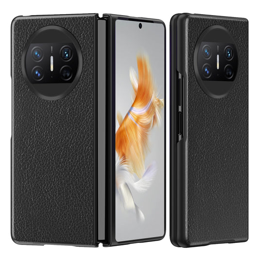 For Huawei Mate X3 5G Folding Phone Case Litchi Texture PU Leather Coated PC Phone Shell Cover