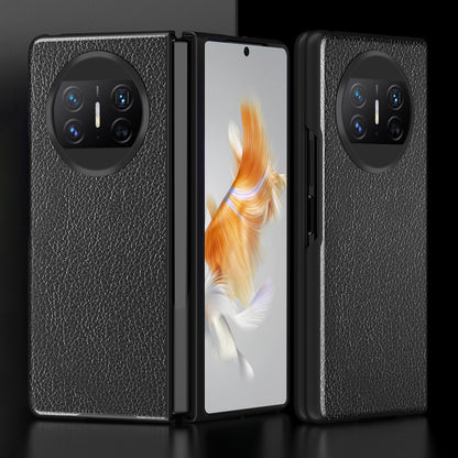 For Huawei Mate X3 5G Folding Phone Case Litchi Texture PU Leather Coated PC Phone Shell Cover