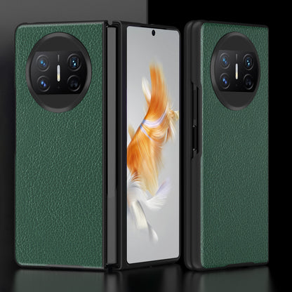 For Huawei Mate X3 5G Folding Phone Case Litchi Texture PU Leather Coated PC Phone Shell Cover