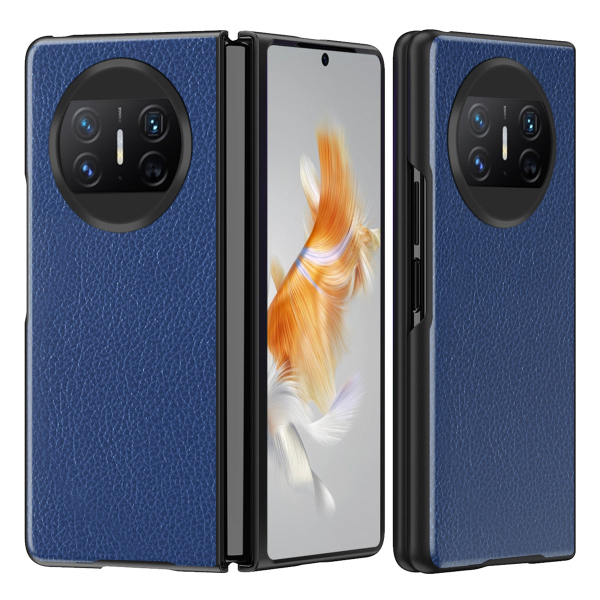For Huawei Mate X3 5G Folding Phone Case Litchi Texture PU Leather Coated PC Phone Shell Cover