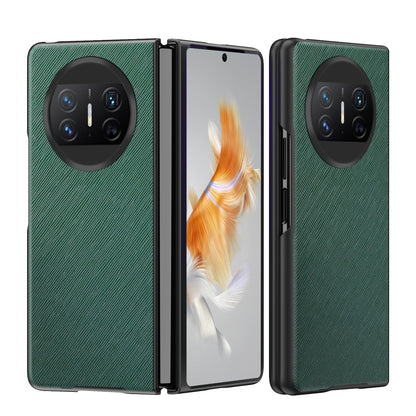 For Huawei Mate X3 5G Folding Design Cell Phone Case Cross Texture PU Leather+PC Phone Cover