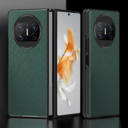 For Huawei Mate X3 5G Folding Design Cell Phone Case Cross Texture PU Leather+PC Phone Cover