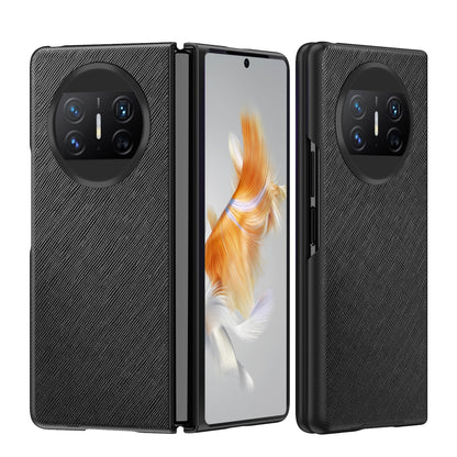 For Huawei Mate X3 5G Folding Design Cell Phone Case Cross Texture PU Leather+PC Phone Cover