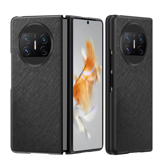 For Huawei Mate X3 5G Folding Design Cell Phone Case Cross Texture PU Leather+PC Phone Cover