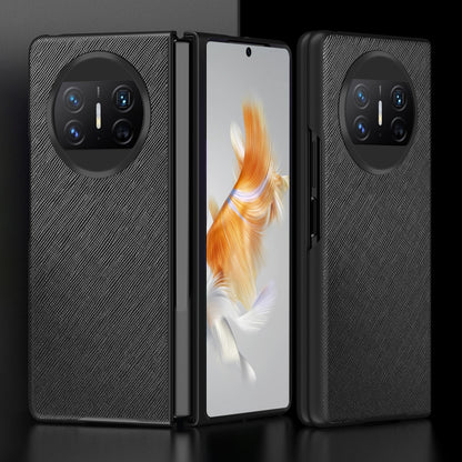 For Huawei Mate X3 5G Folding Design Cell Phone Case Cross Texture PU Leather+PC Phone Cover
