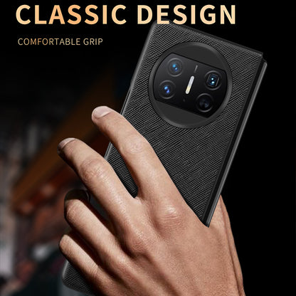 For Huawei Mate X3 5G Folding Design Cell Phone Case Cross Texture PU Leather+PC Phone Cover
