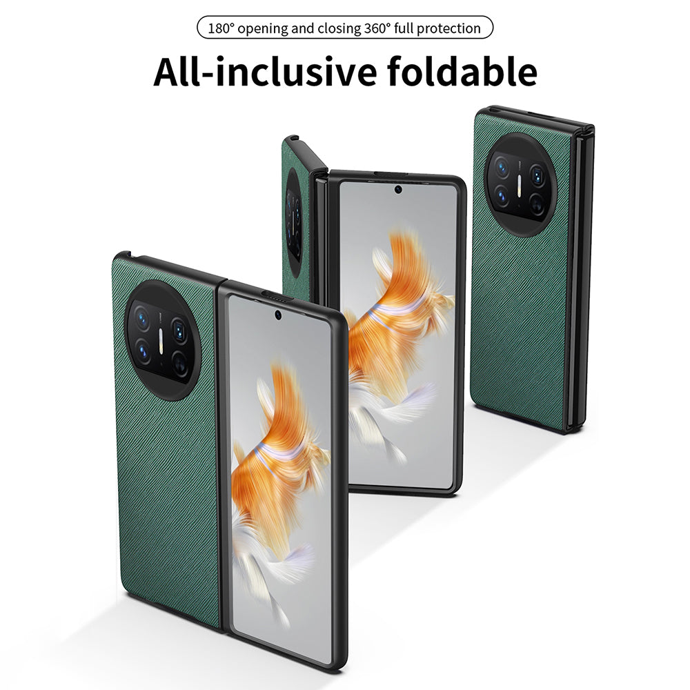 For Huawei Mate X3 5G Folding Design Cell Phone Case Cross Texture PU Leather+PC Phone Cover