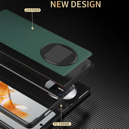 For Huawei Mate X3 5G Folding Design Cell Phone Case Cross Texture PU Leather+PC Phone Cover
