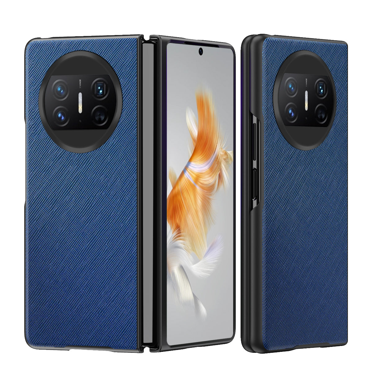 For Huawei Mate X3 5G Folding Design Cell Phone Case Cross Texture PU Leather+PC Phone Cover