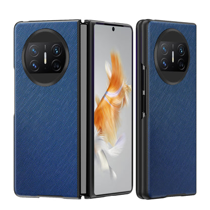For Huawei Mate X3 5G Folding Design Cell Phone Case Cross Texture PU Leather+PC Phone Cover