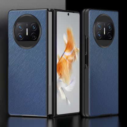 For Huawei Mate X3 5G Folding Design Cell Phone Case Cross Texture PU Leather+PC Phone Cover